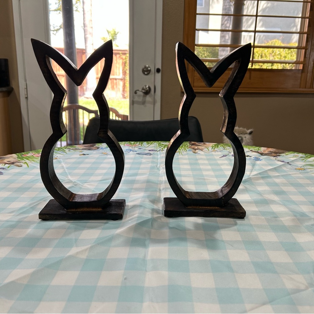 Wooden Easter Bunny Decor